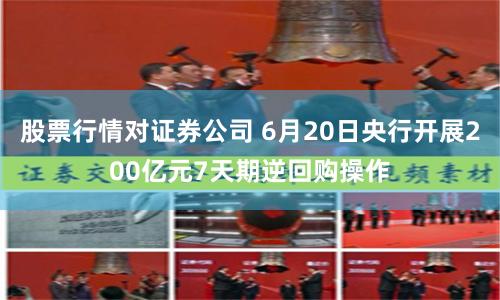 股票行情对证券公司 6月20日央行开展200亿元7天期逆回购操作